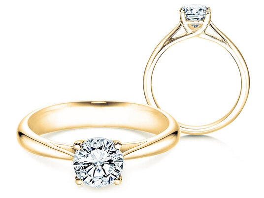 Bague de fiançailles Delight en 9K or blanc avec diamant 1,00ct H/SI