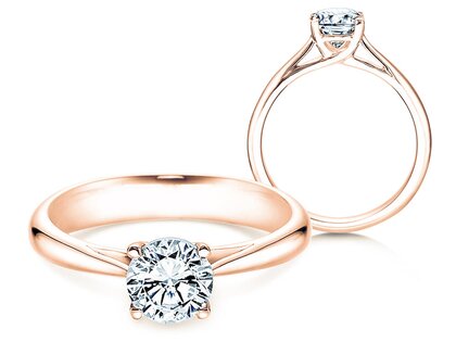 Bague de fiançailles Delight dans 18K or rose avec diamant 1,00ct H/SI