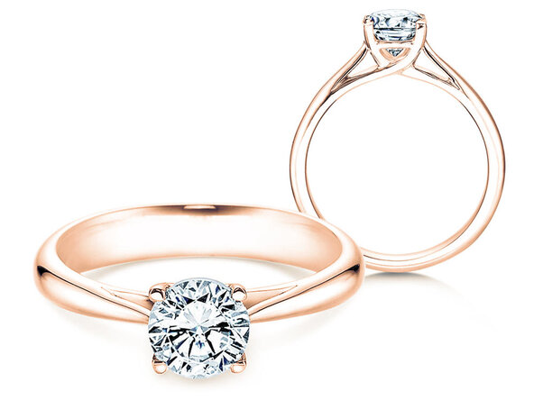 Bague de fiançailles Delight dans 18K or rose avec diamant 1,00ct H/SI