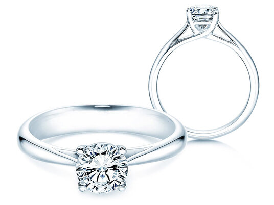 Bague de fiançailles Delight en 9K or blanc avec diamant 1,00ct H/SI