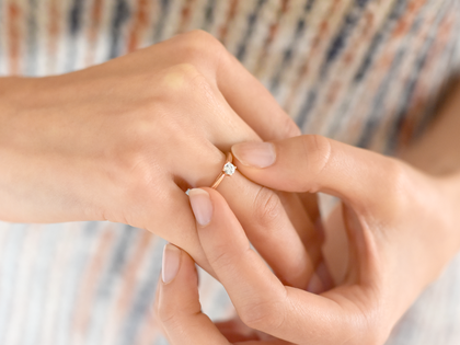 Bague de fiançailles Delight en 9K or rose avec diamant 0,25ct H/SI