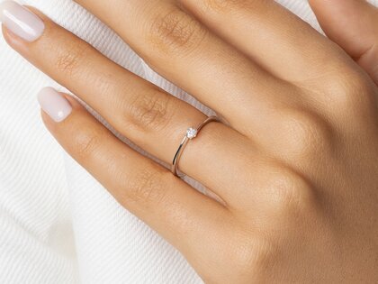 Bague de fiançailles Devotion dans Argent 925/- avec diamant 0,05ct D/IF