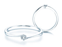 Bague de fiançailles Devotion en Argent 925/- avec diamant 0,07ct G/SI