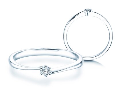 Bague de fiançailles Devotion en 14K or blanc avec diamant 0,07ct G/SI