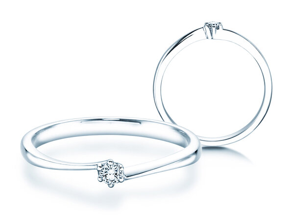 Bague de fiançailles Devotion en Argent 925/- avec diamant 0,07ct G/SI