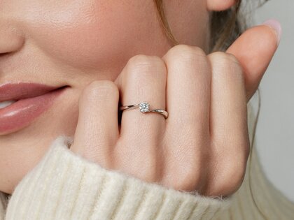 Bague de fiançailles Devotion dans 18K or blanc avec diamant 0,10ct H/SI
