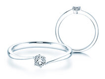 Bague de fiançailles Devotion dans Argent 925/- avec diamant 0,15ct G/SI