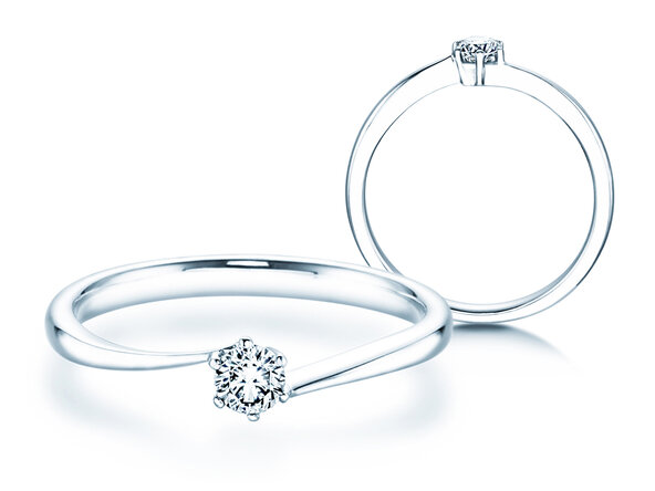 Bague de fiançailles Devotion dans 18K or blanc avec diamant 0,15ct H/SI