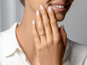 Bague de fiançailles Devotion dans 14K or blanc avec diamant 0,20ct D/IF