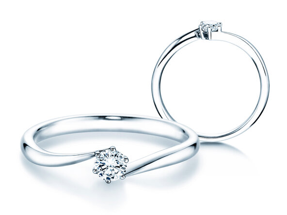 Bague de fiançailles Devotion dans 14K or blanc avec diamant 0,20ct D/IF