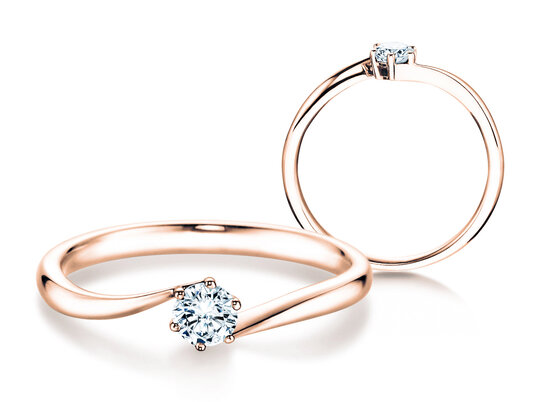 Bague de fiançailles Devotion dans Argent 925/- avec diamant 0,05ct H/SI