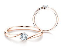 Bague de fiançailles Devotion dans 14K or rose avec diamant 0,05ct G/SI