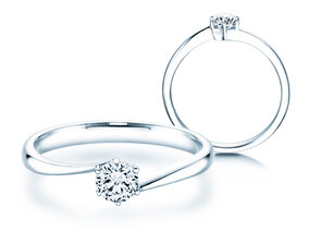 Bague de fiançailles Devotion dans 14K or blanc avec diamant 0,35ct G/SI