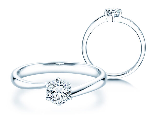 Bague de fiançailles Devotion dans 14K or blanc avec diamant 0,50ct H/SI