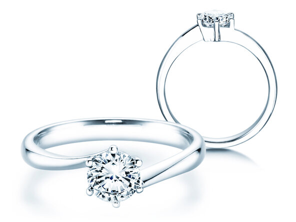 Bague de fiançailles Devotion dans 14K or blanc avec diamant 0,75ct H/SI