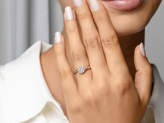 Bague de fiançailles Devotion en 9K or rose avec diamant 1,00ct