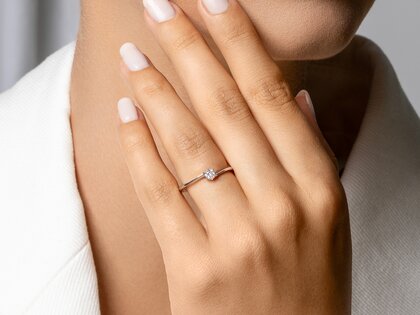 Bague de fiançailles Devotion dans 18K or blanc avec diamant 0,15ct H/SI