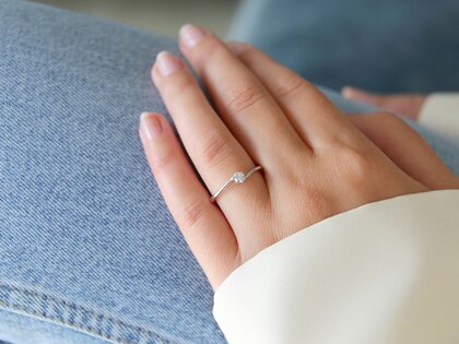 Bague de fiançailles Devotion dans 18K or blanc avec diamant 0,15ct H/SI