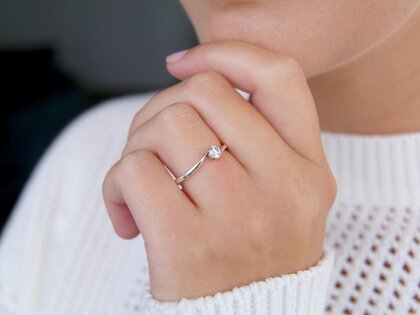 Bague de fiançailles Devotion dans 14K or blanc avec diamant 0,20ct D/IF
