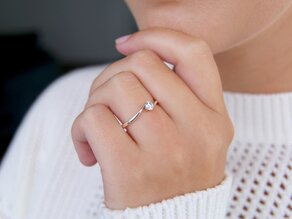 Bague de fiançailles Devotion dans 14K or blanc avec diamant 0,20ct D/IF