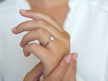Bague de fiançailles Devotion dans 14K or blanc avec diamant 0,50ct H/SI