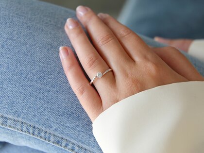 Bague de fiançailles Devotion dans 14K or blanc avec diamant 0,20ct D/IF