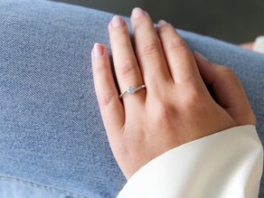 Bague de fiançailles Devotion dans 14K or blanc avec diamant 0,50ct H/SI