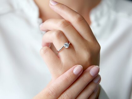 Bague de fiançailles Devotion dans 14K or blanc avec diamant 0,75ct H/SI