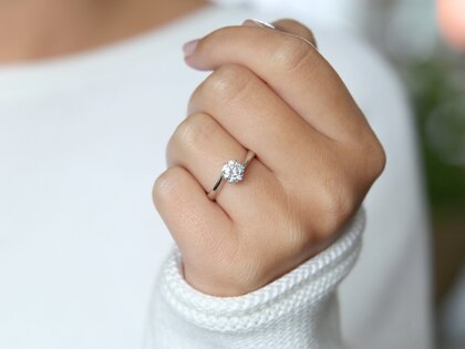 Bague de fiançailles Devotion dans 18K or blanc avec diamant 1,00ct H/SI