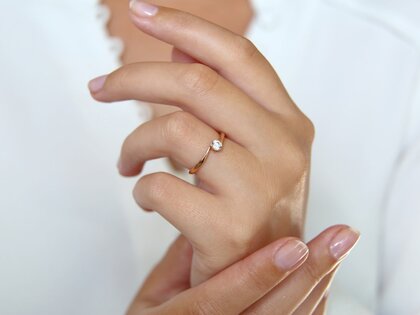 Bague de fiançailles Devotion dans 18K or rose avec diamant 0,10ct G/SI