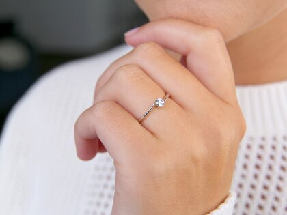 Bague de fiançailles Devotion dans 18K or blanc avec diamant 0,15ct H/SI