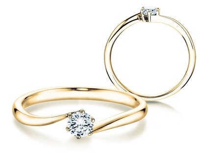 Bague de fiançailles Devotion dans 14K or jaune avec diamant 0,25ct G/SI