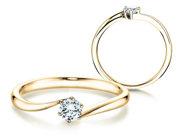 Bague de fiançailles Devotion dans 14K or jaune avec diamant 0,25ct G/SI
