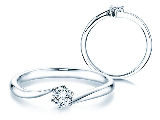 Bague de fiançailles Devotion en 9K or blanc avec diamant 0,25ct H/SI