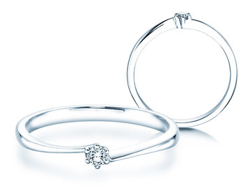 Bague de fiançailles Devotion dans Argent 925/- avec diamant 0,05ct H/SI