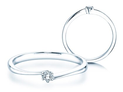 Bague de fiançailles Devotion dans Argent 925/- avec diamant 0,05ct D/IF