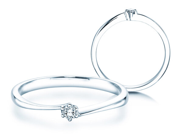 Bague de fiançailles Devotion dans Argent 925/- avec diamant 0,05ct D/IF