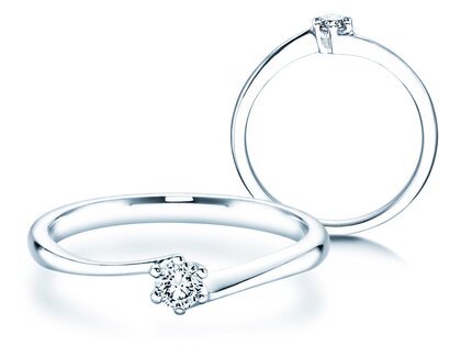 Bague de fiançailles Devotion dans 18K or blanc avec diamant 0,10ct H/SI