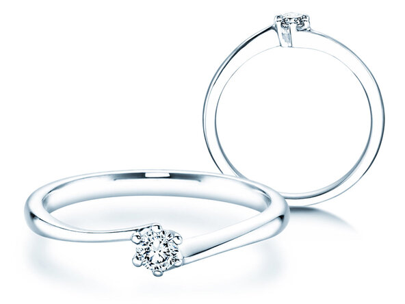 Bague de fiançailles Devotion dans 18K or blanc avec diamant 0,10ct H/SI