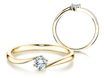 Bague de fiançailles Devotion dans 18K or jaune avec diamant 0,25ct G/SI