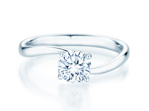 Bague de fiançailles Devour en 9K or blanc avec diamant de laboratoire 1,00ct