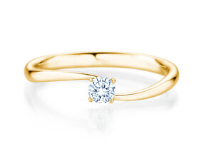 Bague de fiançailles Devour en 14K or jaune avec diamant de laboratoire 0,15ct E/VS