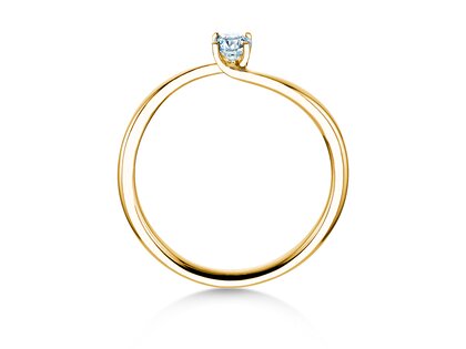 Bague de fiançailles Devour en 14K or jaune avec diamant de laboratoire 0,15ct E/VS