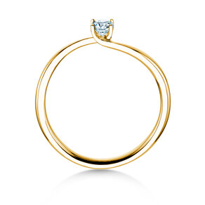 Bague de fiançailles Devour en 14K or jaune avec diamant de laboratoire 0,15ct E/VS