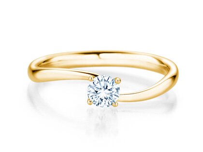 Bague de fiançailles Devour en 14K or jaune avec diamant de laboratoire 0,25ct E/VS