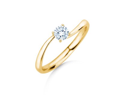 Bague de fiançailles Devour en 14K or jaune avec diamant de laboratoire 0,25ct E/VS