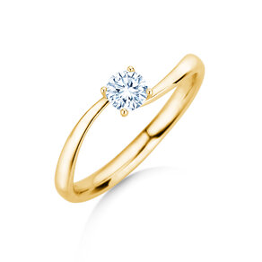 Bague de fiançailles Devour en 14K or jaune avec diamant de laboratoire 0,25ct E/VS