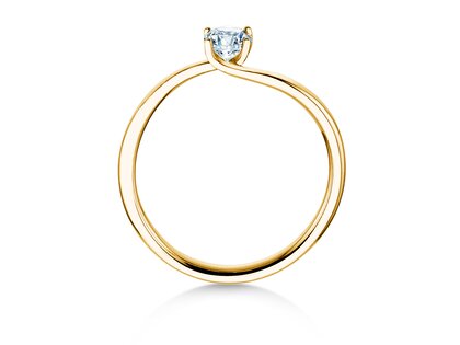 Bague de fiançailles Devour en 14K or jaune avec diamant de laboratoire 0,25ct E/VS