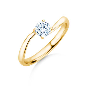 Bague de fiançailles Devour en 9K or jaune avec diamant de laboratoire 0,50ct E/VS