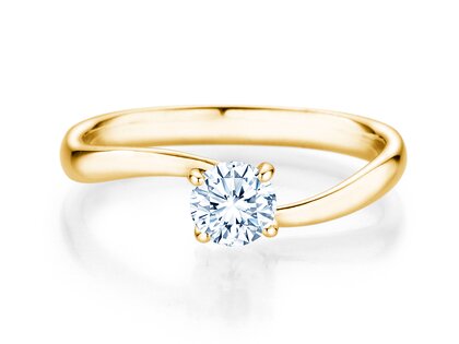 Bague de fiançailles Devour en 9K or jaune avec diamant de laboratoire 0,50ct E/VS